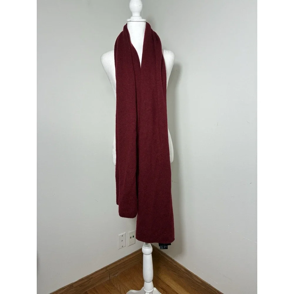 Cynthia Rowley Travel Wrap Scarf Women OS Burgundy Red Wool Blend Knit Shawl NWT